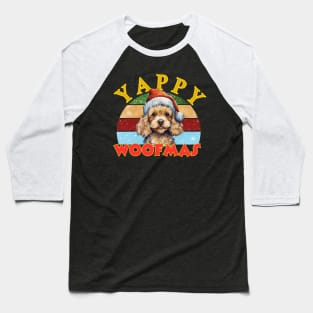 Yappy Woofmas Christmas Poodle Baseball T-Shirt